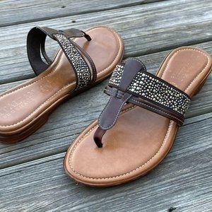 Italian Shoe Makers Women Sandal Thong Shoes Made in Italy Size 10